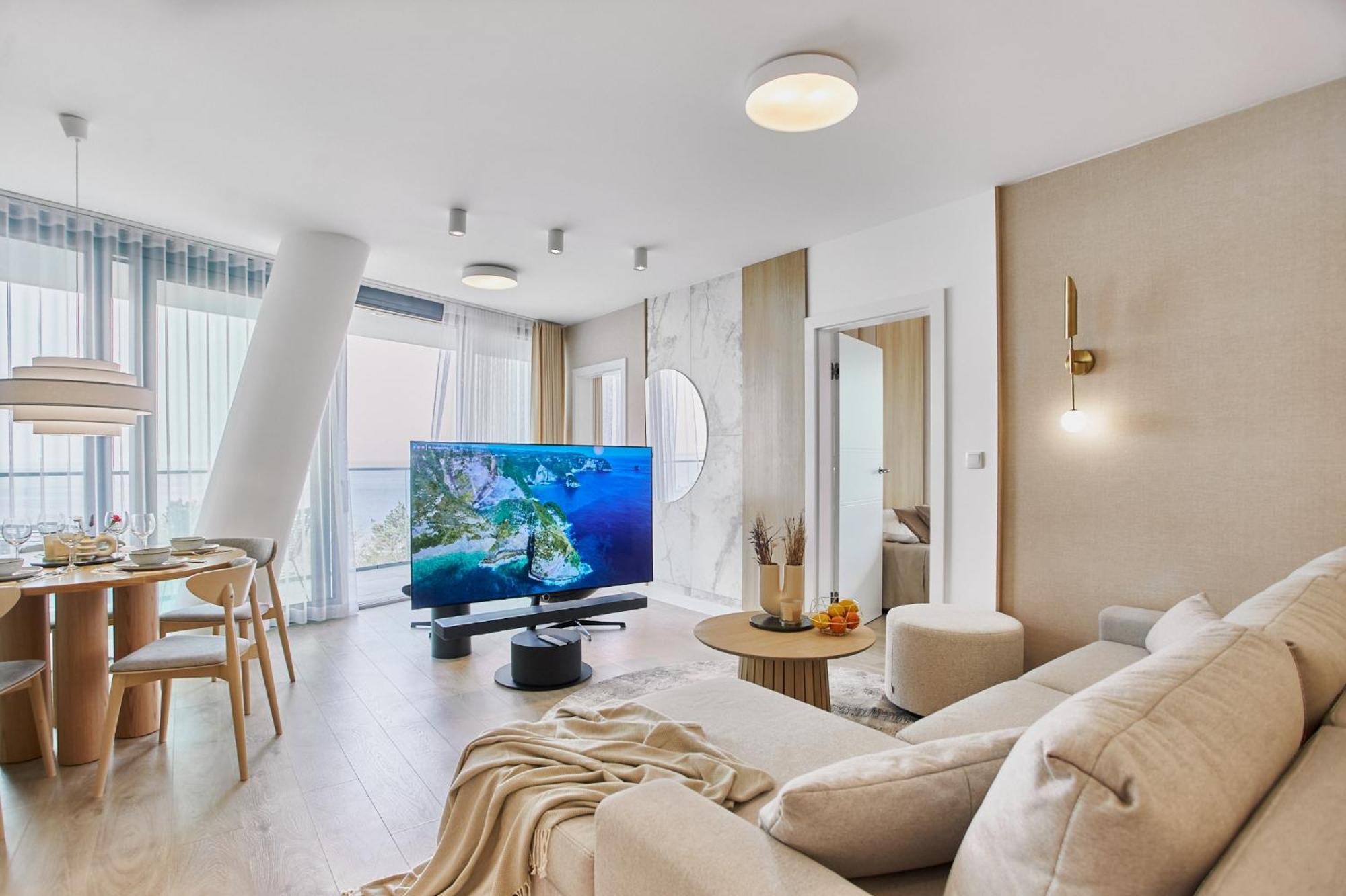 Wave Beachfront Family Apartment ミエンジズドロイェ エクステリア 写真